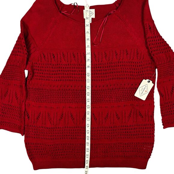 St. John’s Bay Women’s Ladybug Red Cable- Knit Sweater‎ Size XL Cotton Blend NWT - Picture 4 of 8